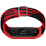 Сменный браслет для Xiaomi Mi Smart Band 3, 4, 5, 6 текстильный Hurtel Fabric черно-красный