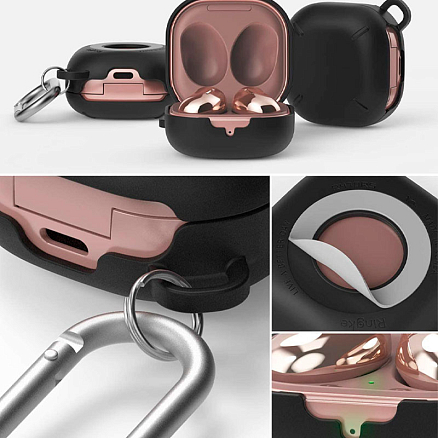 Чехол для наушников Samsung Galaxy Buds Live, Buds Pro пластиковый Ringke Slim X матовый черный