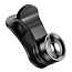 Объектив для телефона универсальный 2-в-1: Wide-Angle и Macro на прищепке Baseus Short Videos Magic Camera черный