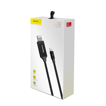 Кабель USB - Lightning для зарядки iPhone 5 м 2А плетеный Baseus Artistic черный