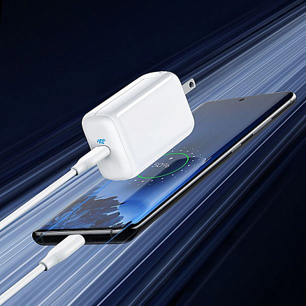 Зарядное устройство сетевое Type-C 65W Anker PowerPort III Pod (быстрая зарядка PD) белое