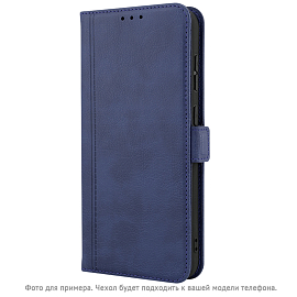 Чехол для Xiaomi Redmi Note 13 Pro+ кожаный - книжка CASE book темно-синий