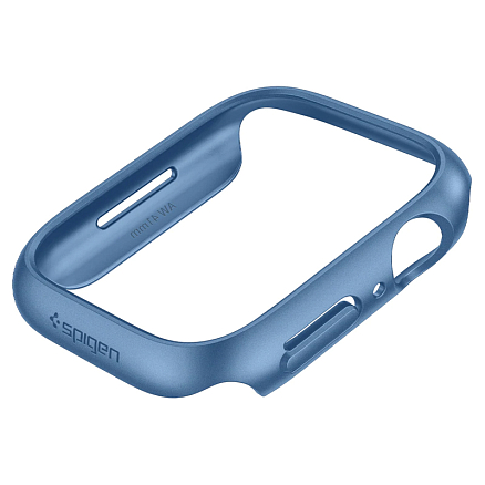 Чехол для Apple Watch 41 мм пластиковый тонкий Spigen Thin Fit синий