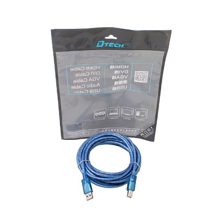 Кабель USB 2.0 - USB В для подключения принтера или сканера 5 м Dtech CU0097