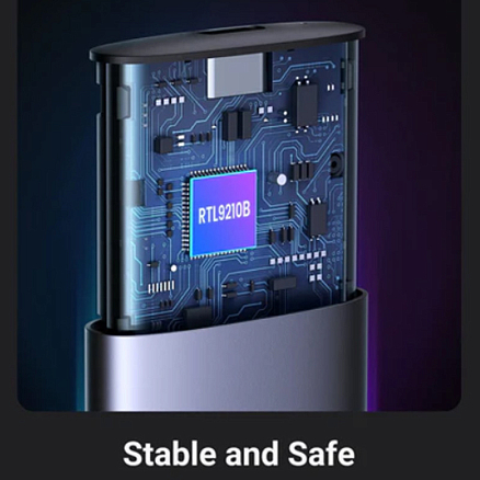 Корпус для SSD M.2 диска USB 3.2 Gen1 Type-A, USB 3.2 Gen1 Type-C (10 Gbps) Ugreen CM400 серый