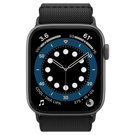 Ремешок-браслет для Apple Watch 42 и 44 мм текстильный Spigen Fit Lite черный