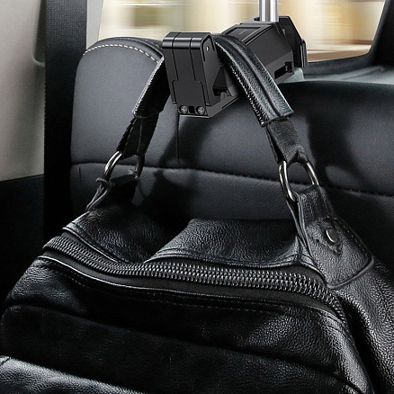 Держатель автомобильный на подголовник складной Baseus Backseat черный