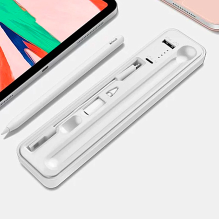 Портативный зарядный кейс для Apple Pencil 2000мАч WiWU Capsule белый