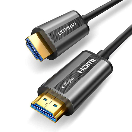 Кабель HDMI - HDMI (папа - папа) оптический длина 20 м версия 2.0 4K 60Hz Ugreen HD132 черный