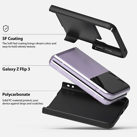 Чехол для Samsung Galaxy Z Flip 3 ультратонкий пластиковый Ringke Slim черный