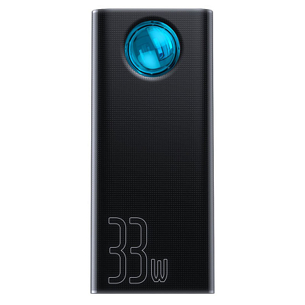 Внешний аккумулятор Baseus Amblight 30000мАч (4хUSB, Type-C, ток 3А, быстрая зарядка PD, QC 3.0, 33Вт) черный