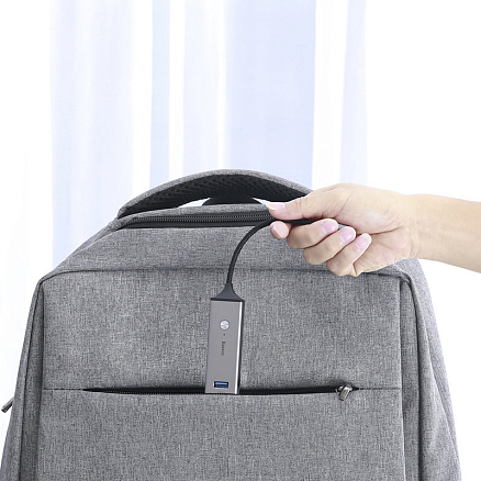 USB 3.0 HUB (разветвитель) на 3 порта USB 3.0 и 2 порта USB 2.0 Baseus Cube серый