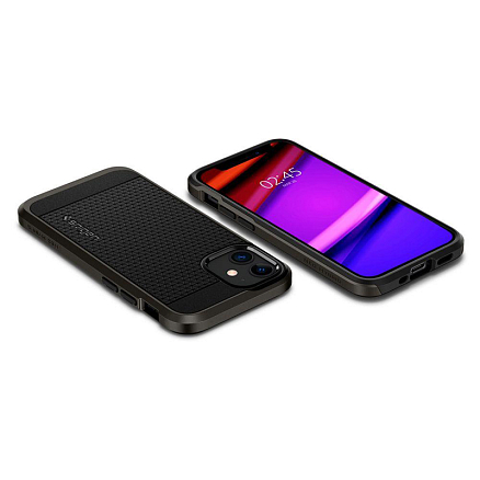 Чехол для iPhone 12 Mini гибридный Spigen Neo Hybrid черно-серый