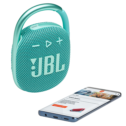 Портативная колонка JBL Clip 4 с защитой от воды бирюзовая