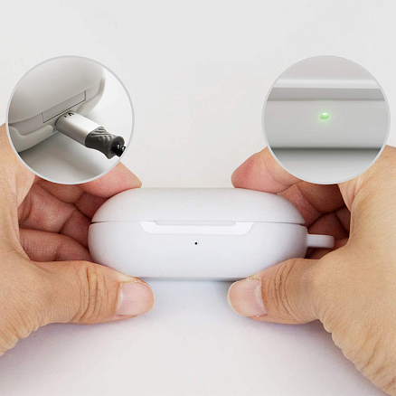Чехол для наушников Samsung Galaxy Buds, Buds+ силиконовый Ringke белый