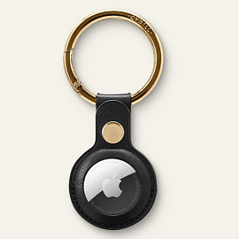 Чехол для AirTag кожаный Spigen Cyrill Basic черный