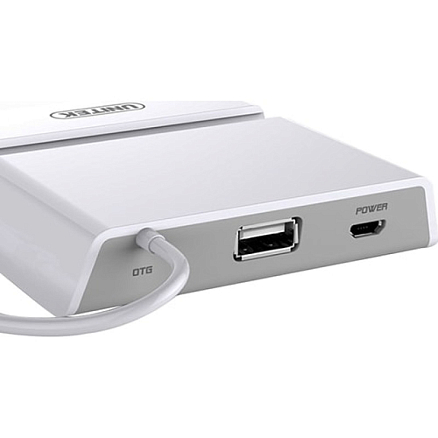 Переходник MicroUSB - USB хост OTG на 3 порта с SD картридером Unitek Y-2165B