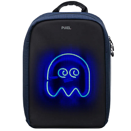 Умный рюкзак PIXEL Max с LED экраном и отделением для ноутбука до 15,6 дюйма темно-синий