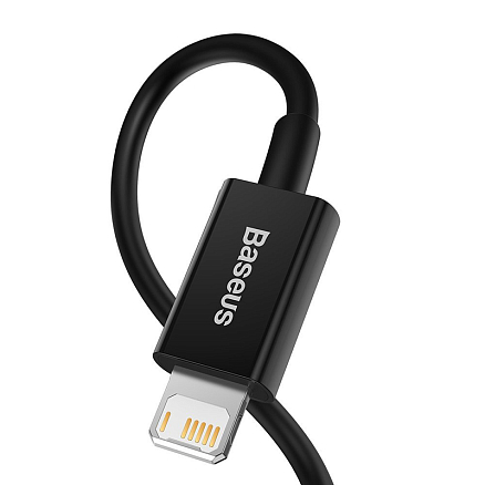 Кабель USB - Lightning для зарядки iPhone 1 м 2.4А Baseus Superior черный