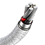 Кабель Type-C - USB для зарядки 1 м плетеный 6А 66W Baseus Cafule Metal Data CAKF000102 (быстрая зарядка) белый