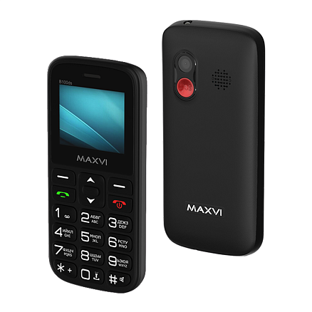 Мобильный телефон Maxvi B100ds с док-станцией для зарядки WC-111 черный