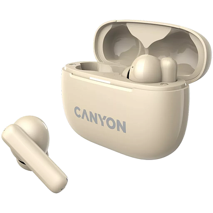 Наушники TWS беспроводные Canyon OnGo 10 ANC вакуумные с микрофоном бежевые