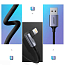 Кабель USB - Lightning для зарядки iPhone 1,5 м 2.4А MFi с угловым Lightning плетеный Ugreen US299 черный