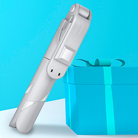 Монопод (палка для селфи) Bluetooth с кнопкой и треногой Nova XT-02 белый