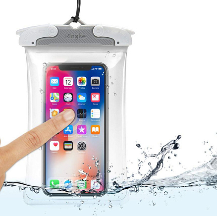 Водонепроницаемый чехол для телефона до 6.3 дюйма Ringke серый