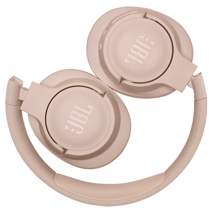 Наушники беспроводные Bluetooth JBL Tune 710BT полноразмерные с микрофоном складные бежевые