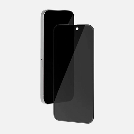 Защитное стекло для iPhone 16 Pro на весь экран противоударное VLP Privacy 2.5D с защитой от подглядывания черное