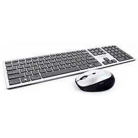 Клавиатура и мышь беспроводные Bluetooth Gembird KBS-8100 Slim серебристые