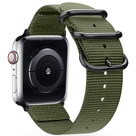 Ремешок-браслет для Apple Watch 4, 5, 6, 7, 8, SE, Ultra 42, 44, 45 и 49 мм текстильный Tech-Protect Scout зеленый