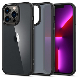 Чехол для iPhone 13 Pro гибридный Spigen Ultra Hybrid матовый прозрачно-черный