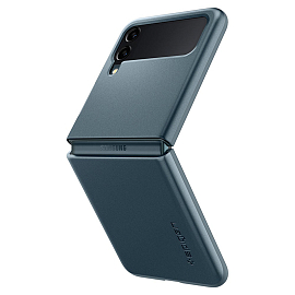Чехол для Samsung Galaxy Z Flip 3 пластиковый тонкий Spigen Thin Fit зеленый