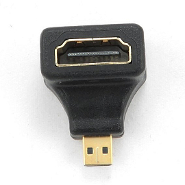 Переходник MicroHDMI - HDMI (папа - мама) угловой Cablexpert черный
