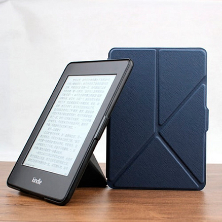 Чехол для Amazon Kindle 8 (2016) кожаный Nova-06 Origami синий