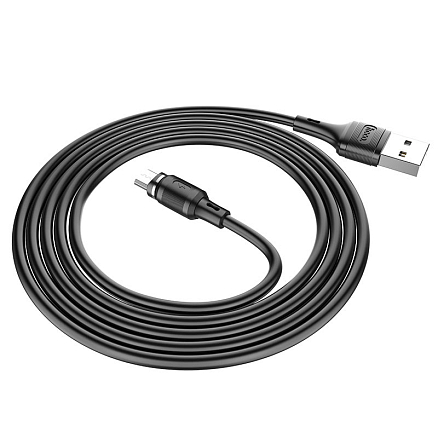 Кабель USB - MicroUSB для зарядки 1 м 2.4А магнитный Hoco X52 Sereno черный