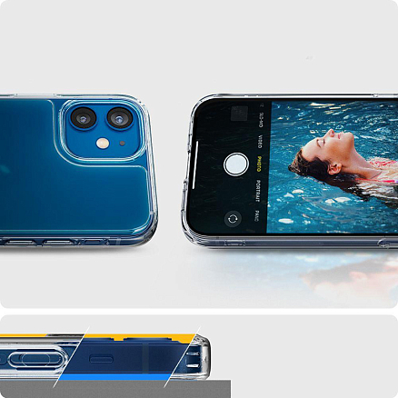 Чехол для iPhone 12 Mini гибридный Spigen Quartz Hybrid прозрачный матовый