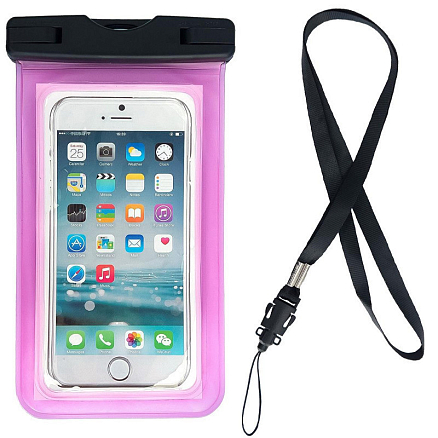 Водонепроницаемый чехол для телефона до 6.7 дюйма Hurtel розовый