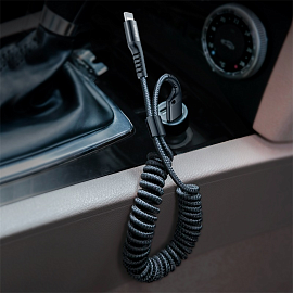 Кабель USB - Lightning для зарядки iPhone 1 м 2А плетеный витой Baseus Fish Eye черный
