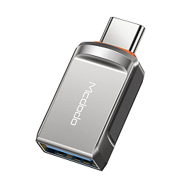 Переходник Type-C - USB 3.0 (папа - мама) хост OTG McDodo OT-8730 серый