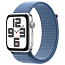 Умные часы Apple Watch SE 2 40 мм с голубым нейлоновым ремешком S/L серебристые
