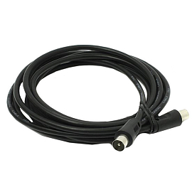 Кабель 9,5 мм - 9,5 мм (папа - папа) коаксиальный антенный для ТВ 3 м Telecom TTV9555 черный