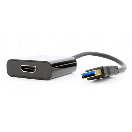 Переходник (преобразователь) USB 3.0 - HDMI (папа - мама) длина 15 см Cablexpert черный