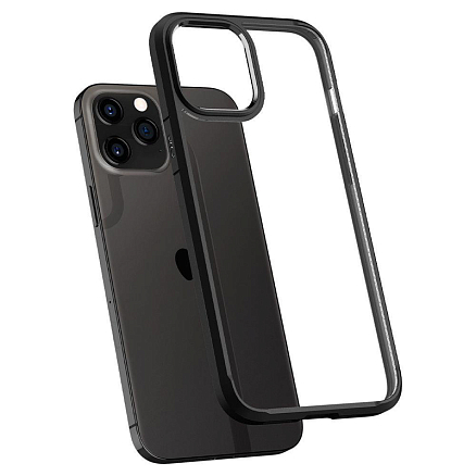 Чехол для iPhone 12 Pro Max гибридный Spigen Ultra Hybrid прозрачно-черный матовый