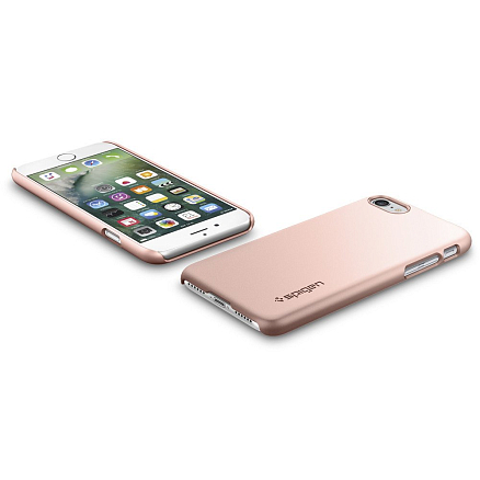 Чехол для iPhone 7, 8 пластиковый тонкий Spigen SGP Thin Fit QNMP розовое золото