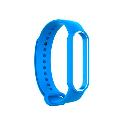 Сменный браслет для Xiaomi Mi Smart Band 5, 6 силиконовый синий