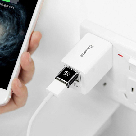 Переходник Type-C - USB (папа - мама) хост OTG Baseus CATOTG-01 черный