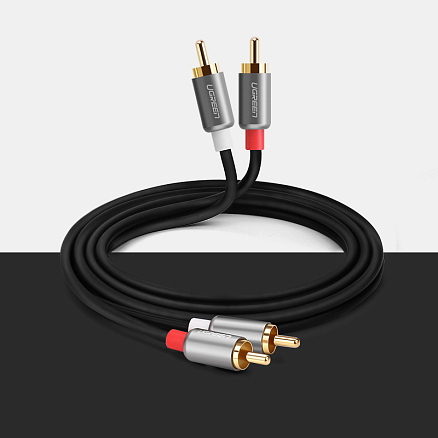 Кабель 2RCA - 2RCA тюльпаны (папа - папа) 3 м Ugreen AV104